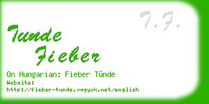 tunde fieber business card